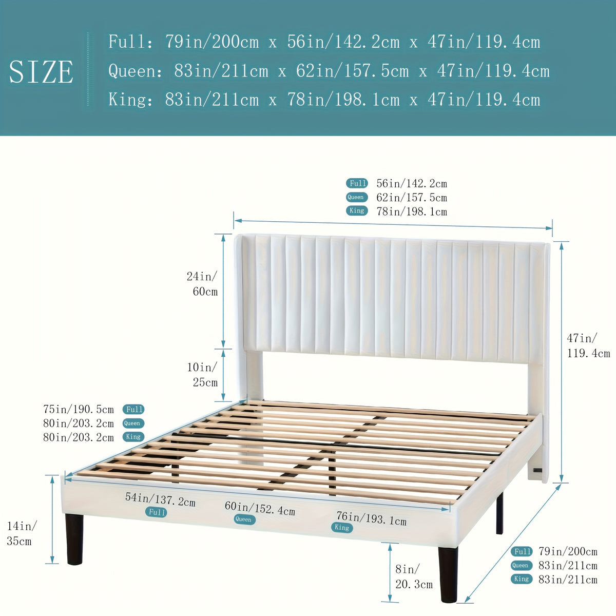 wingback velvet upholstered platform bed frame - Temu