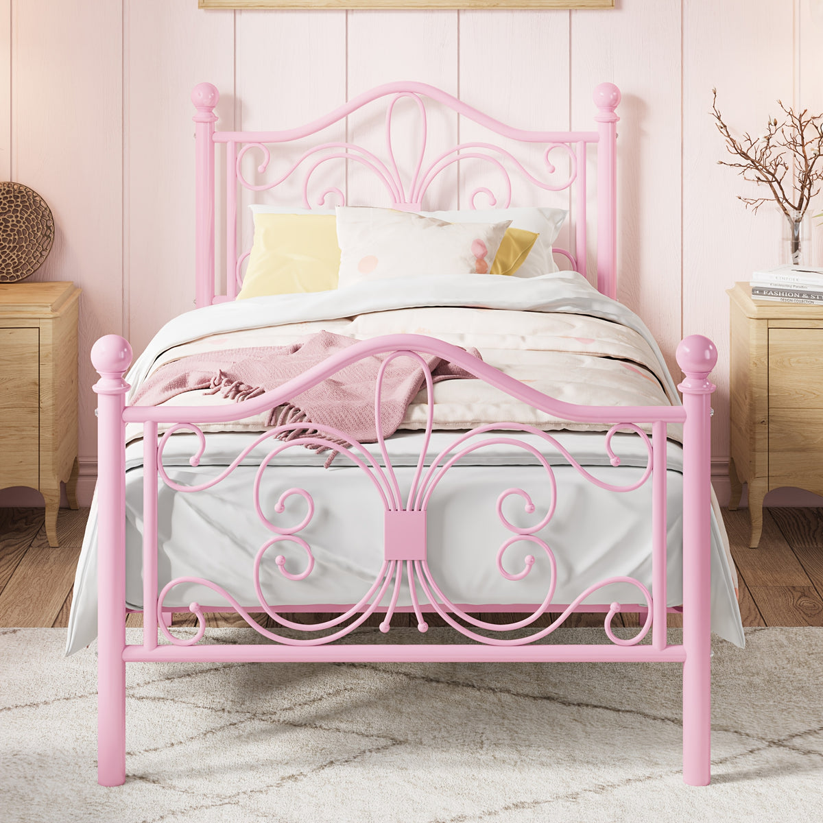 metal bed frame headboard platform bed   - Temu