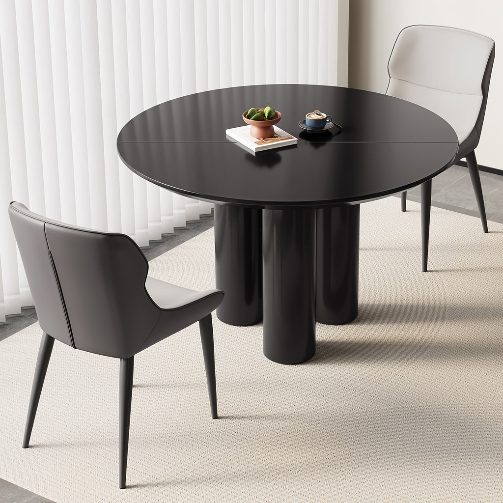46 06 black dining table set 2 4 chairs modern round kitchen - Temu
