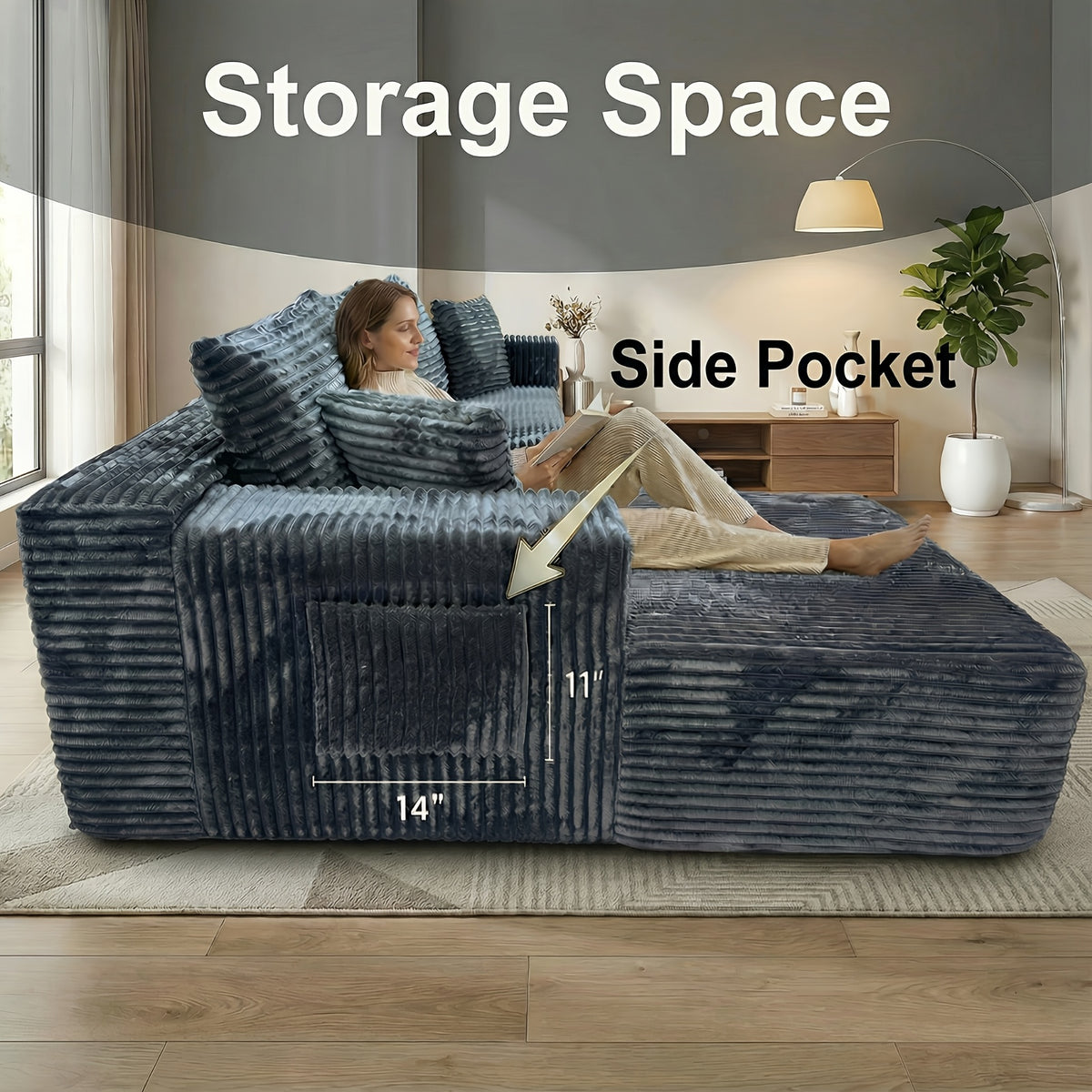 boneless couch living room modular sectional sofa plush - Temu