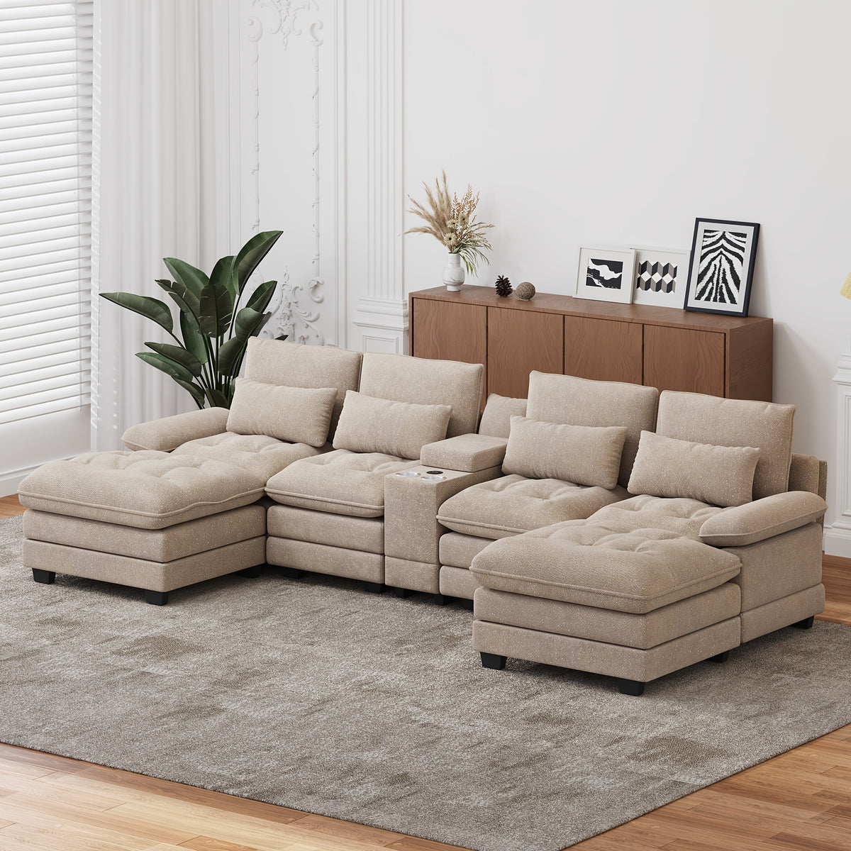 134 oversized u shaped sectional sofa large modular couch 2 - Temu