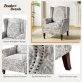 wingback accent chair floral   traditional - Temu