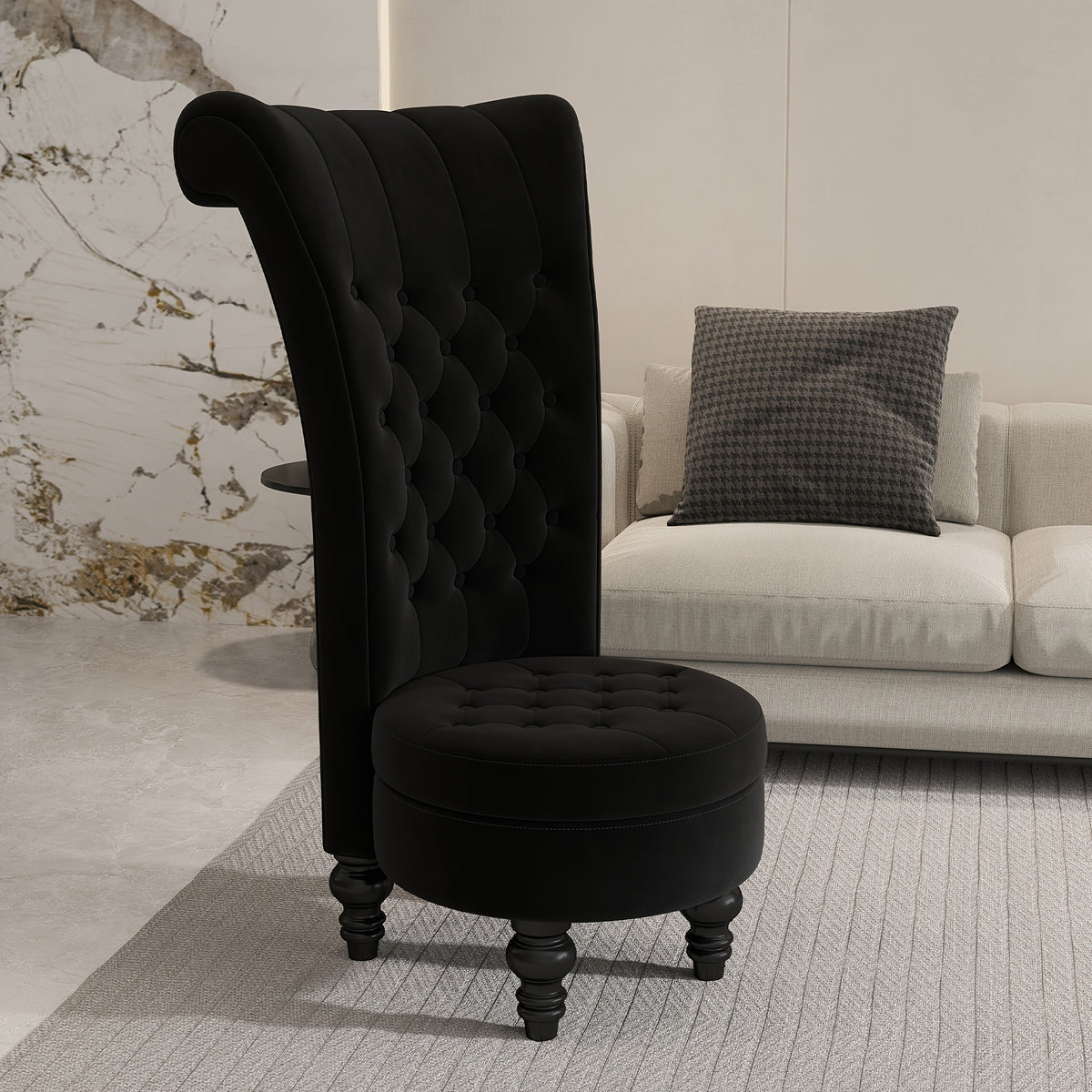 back chair velvet armless accent chair button - Temu