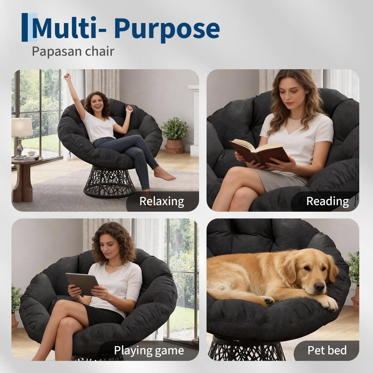 oversized outdoor papasan rocking chair   sturdy metal - Temu