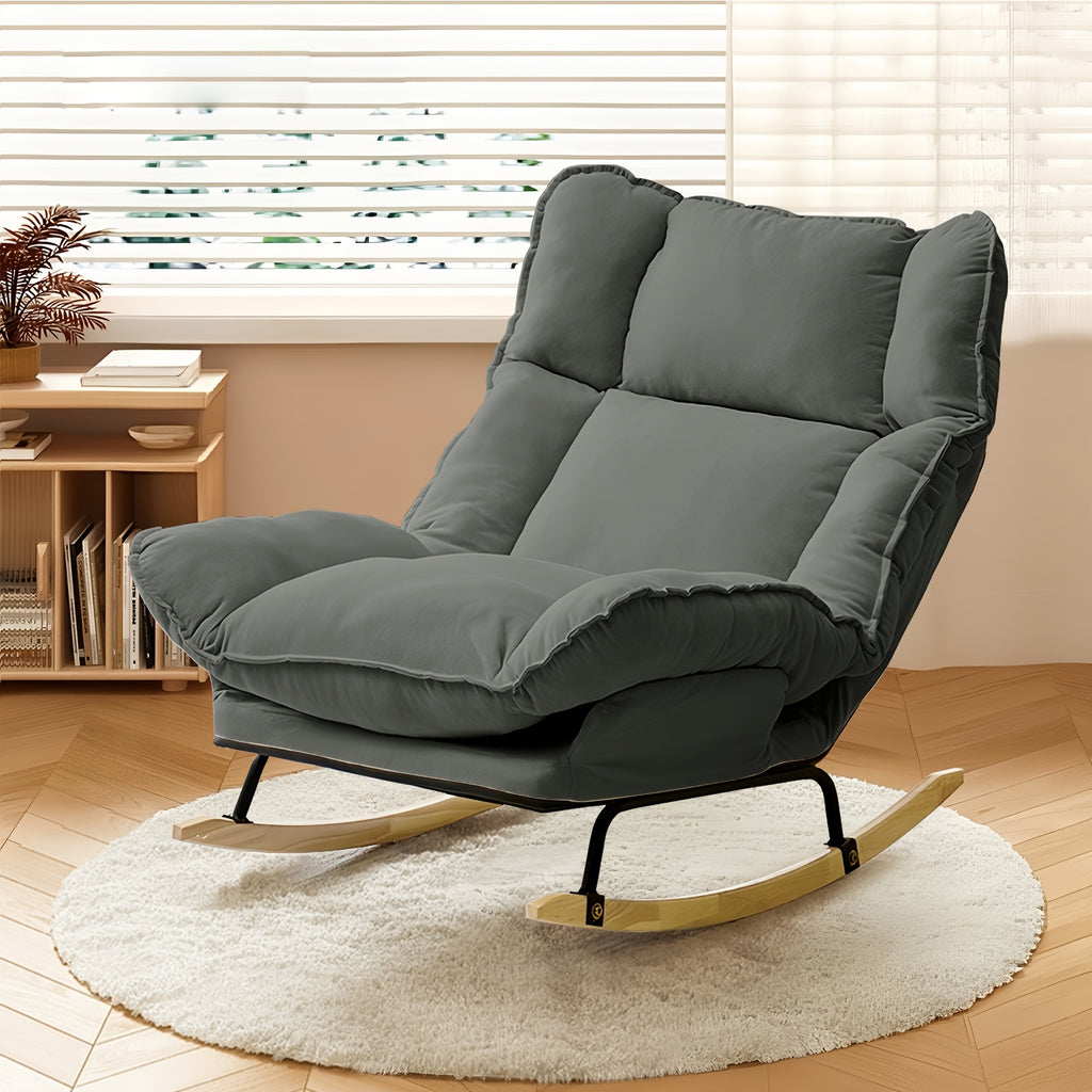 foam padded curved rocker lounge chair manual recline handle - Temu