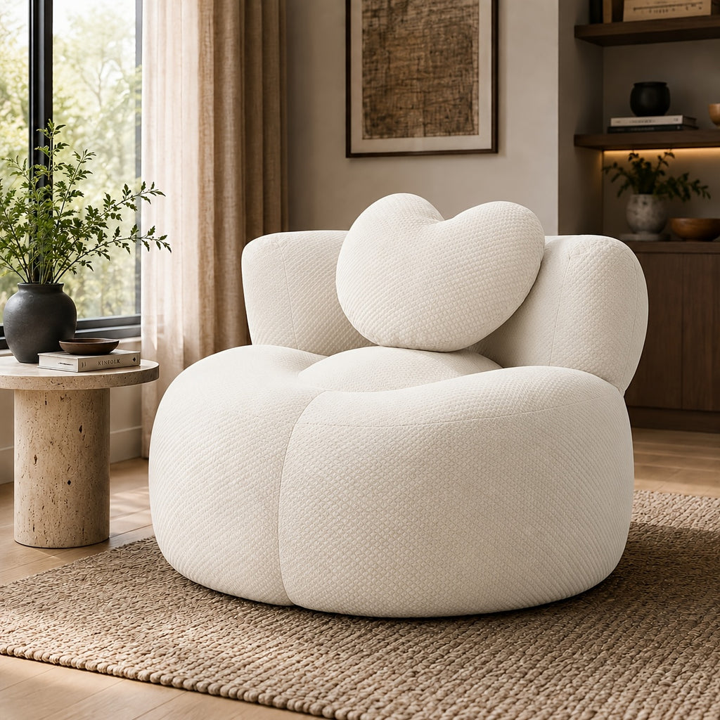 chaise lounge chair round heart shaped corduroy couch high - Temu