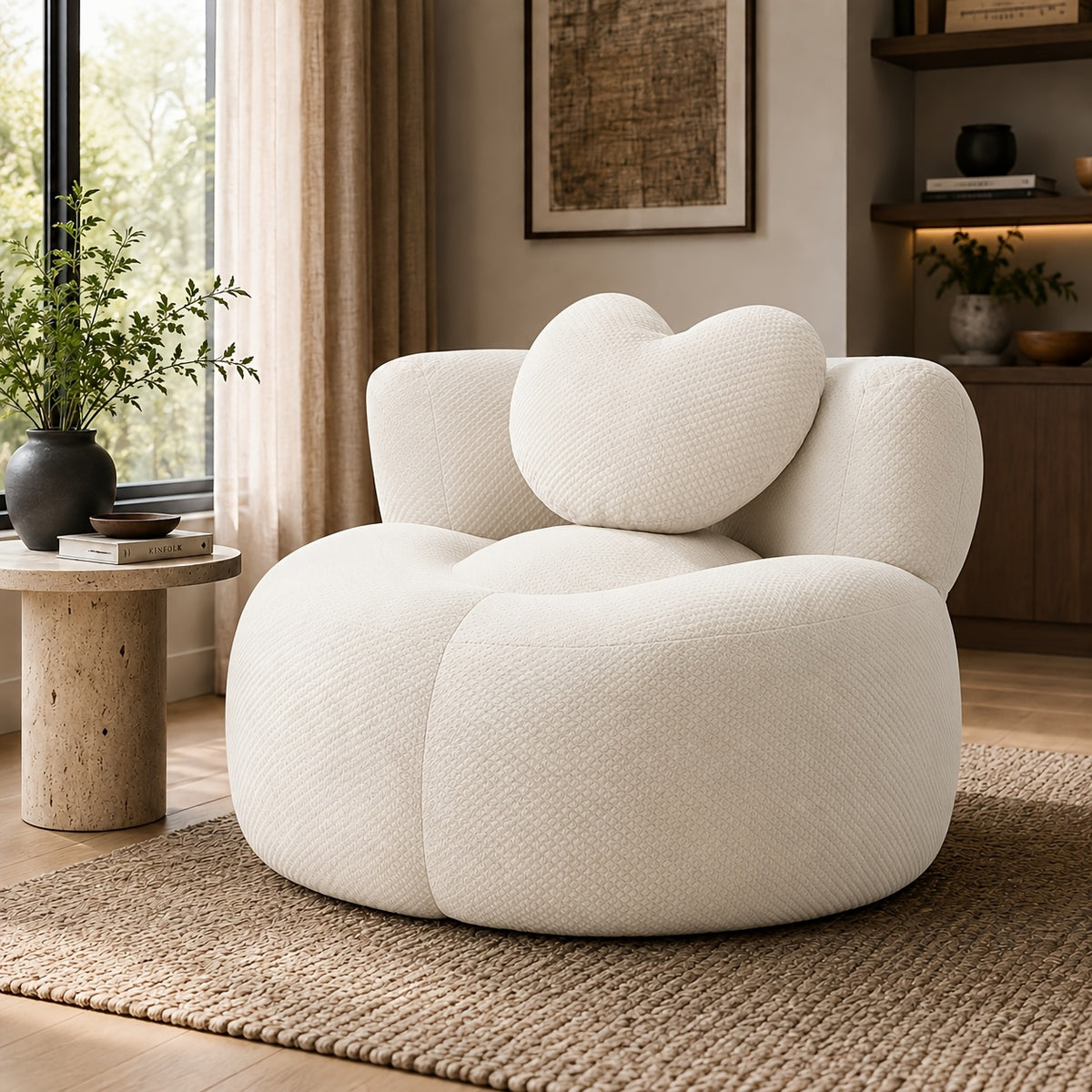 chaise lounge chair round heart shaped corduroy couch high - Temu