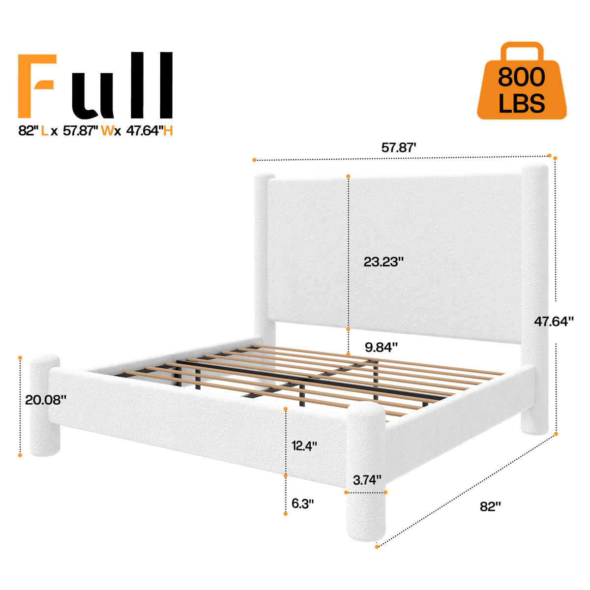 boucle upholstered bed frame platform bed gentle - Temu