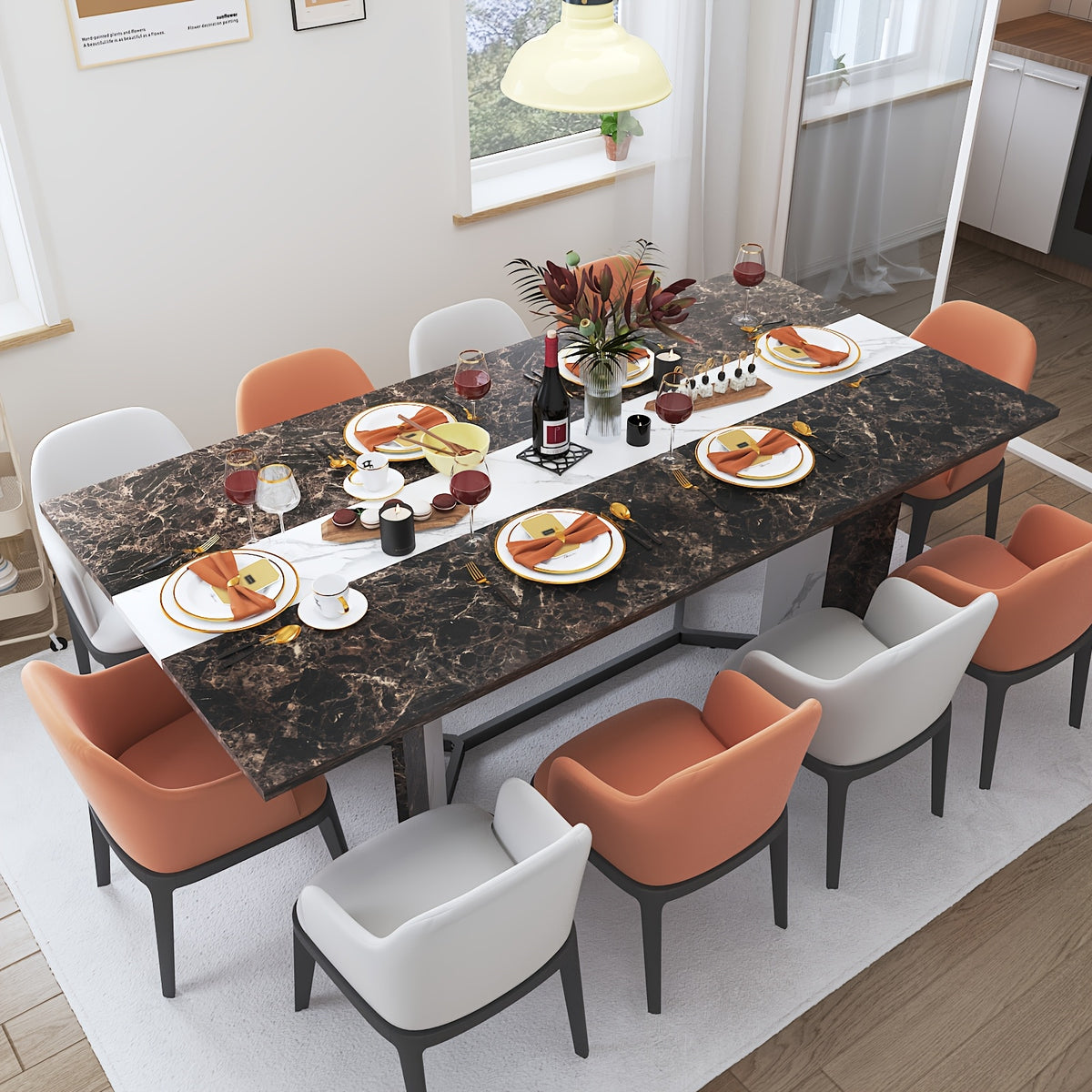 71 rectangle modern dining table office   room - Temu