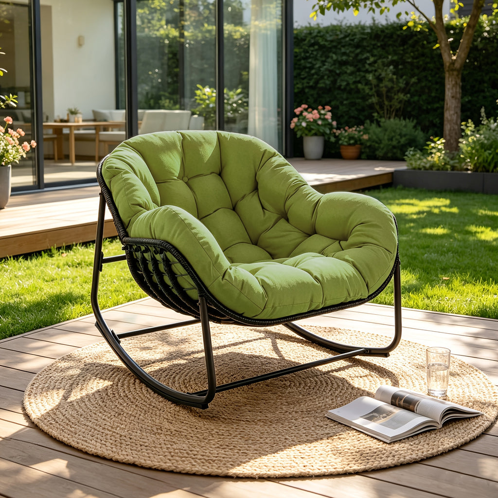 papasan rocking chair outdoor weather wicker papasan patio - Temu
