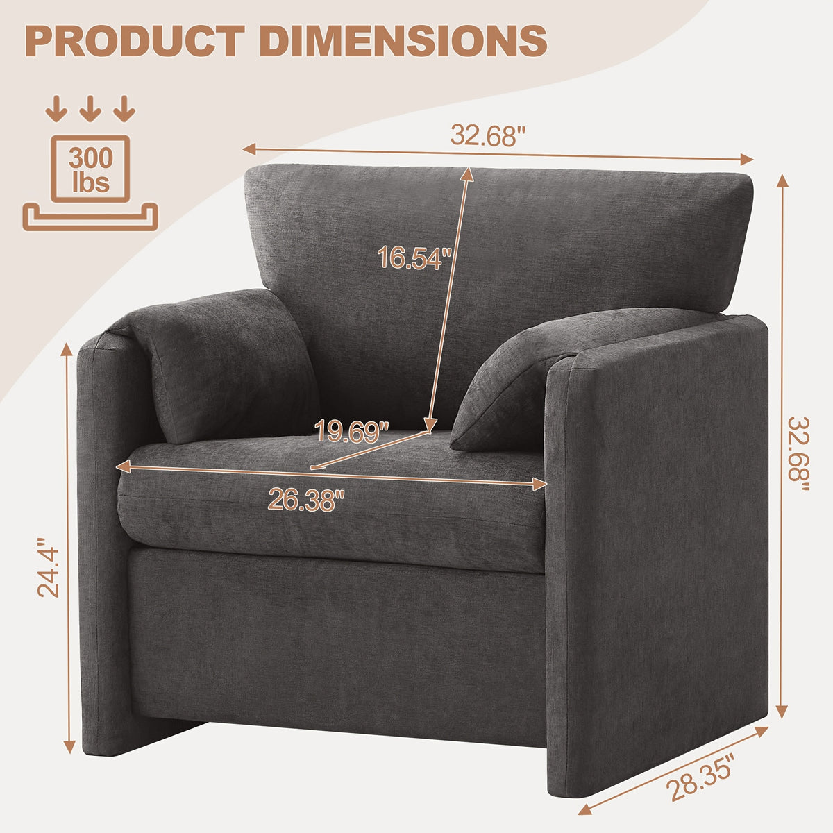 oversized accent chair living room 32 68 large modern - Temu