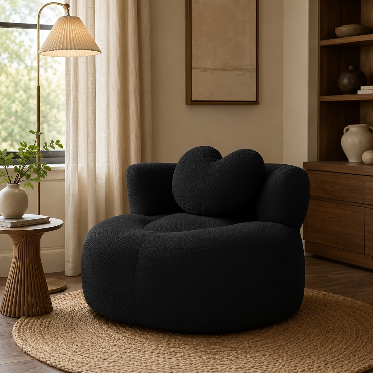 chaise lounge chair round heart shaped corduroy couch high - Temu