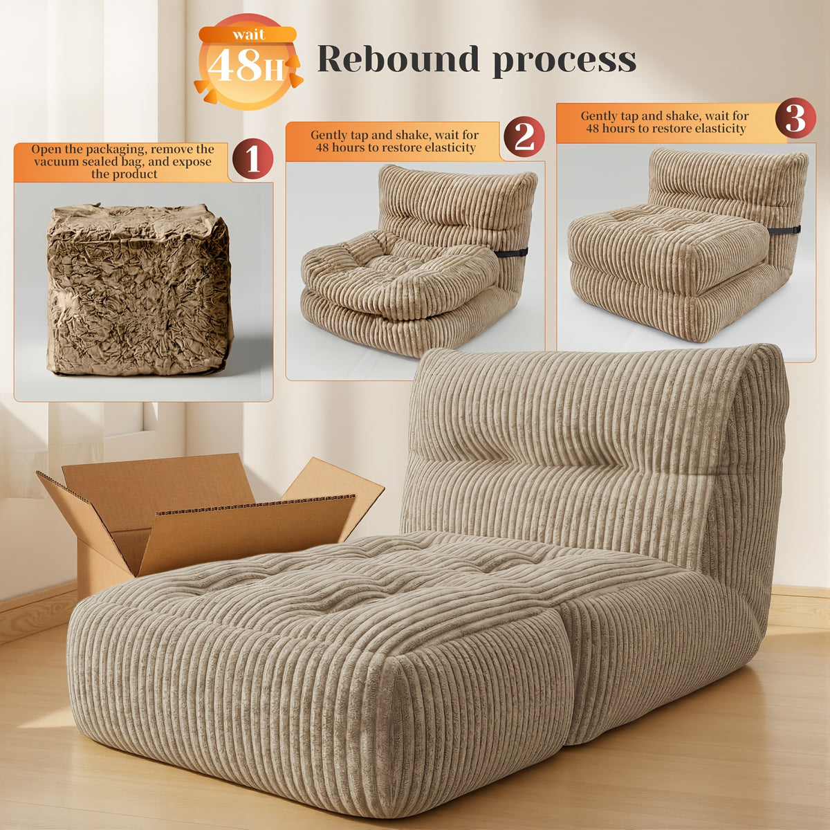 bean bag chair 31 5 high back ergonomic lounge chair 4 - Temu