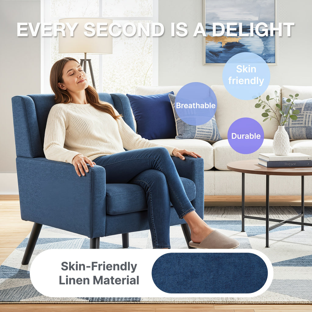 century modern tufted accent chair ergonomic back chair - Temu