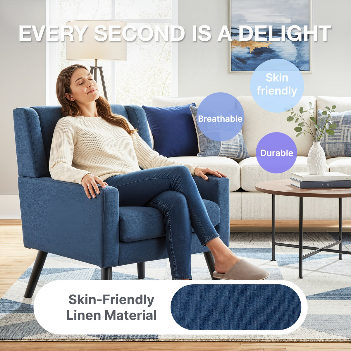 century modern tufted accent chair ergonomic back chair - Temu