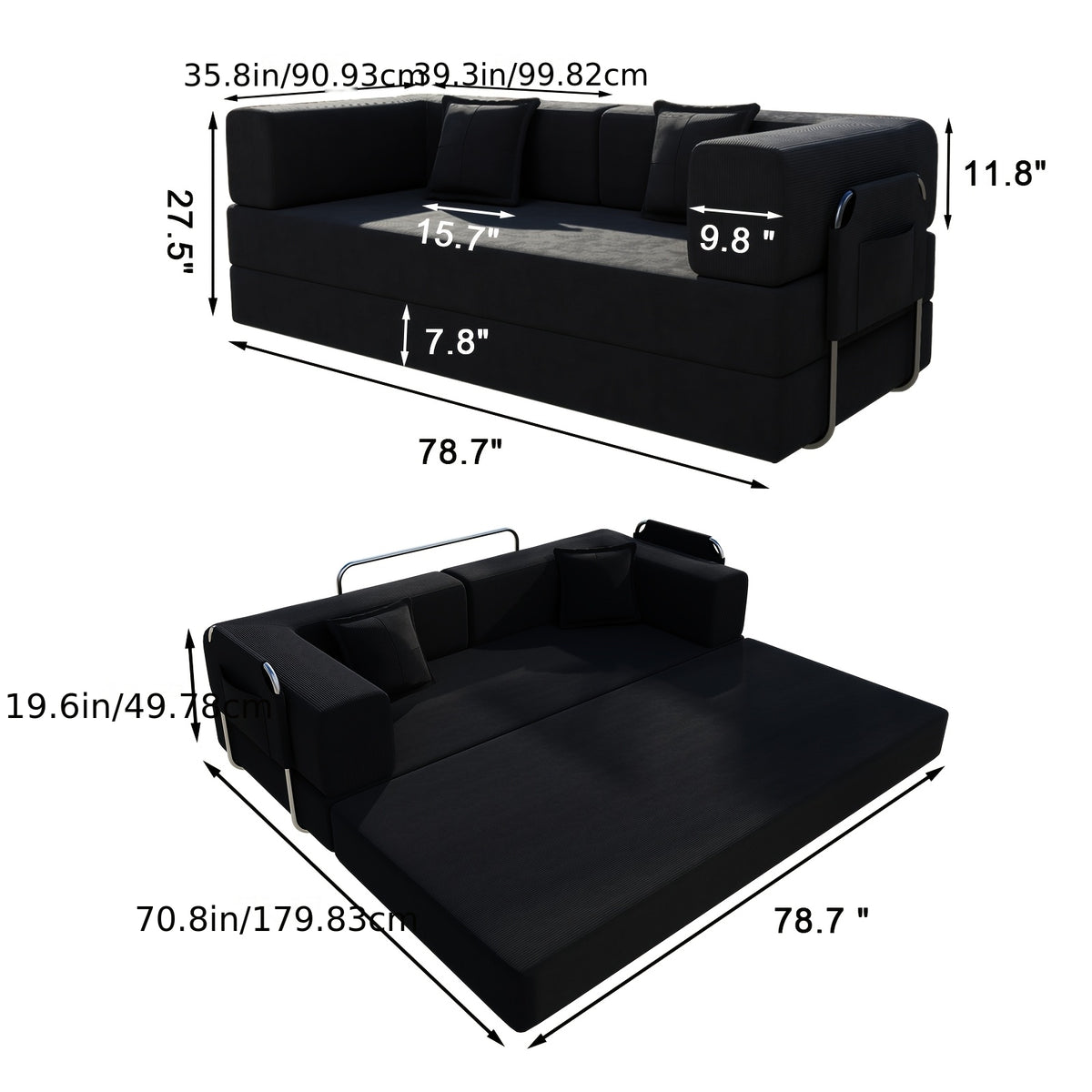 sofa living room bedroom foldable convertible modular design - Temu