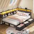 twin full size bed frame 3 drawers a storage bookshelf - Temu
