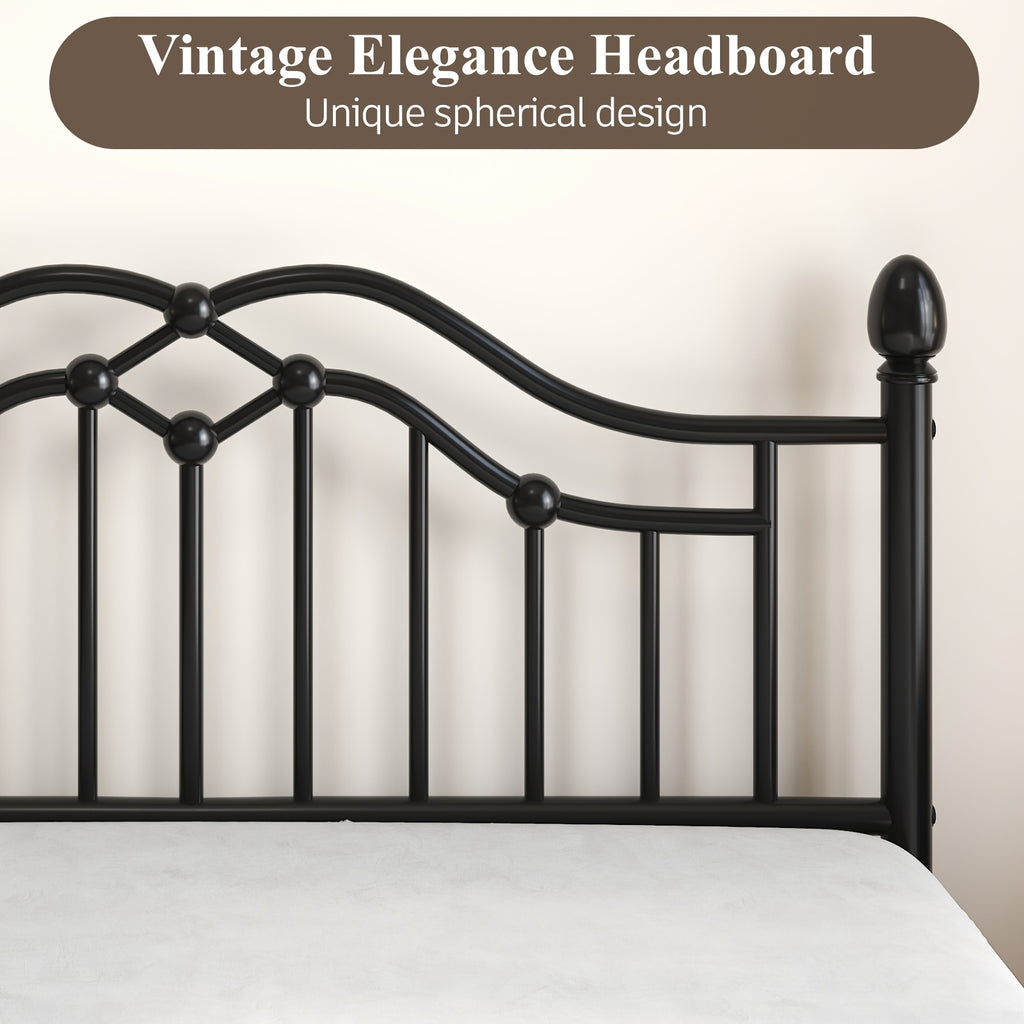 sturdy metal bed frame a victorian style headboard footboard - Temu