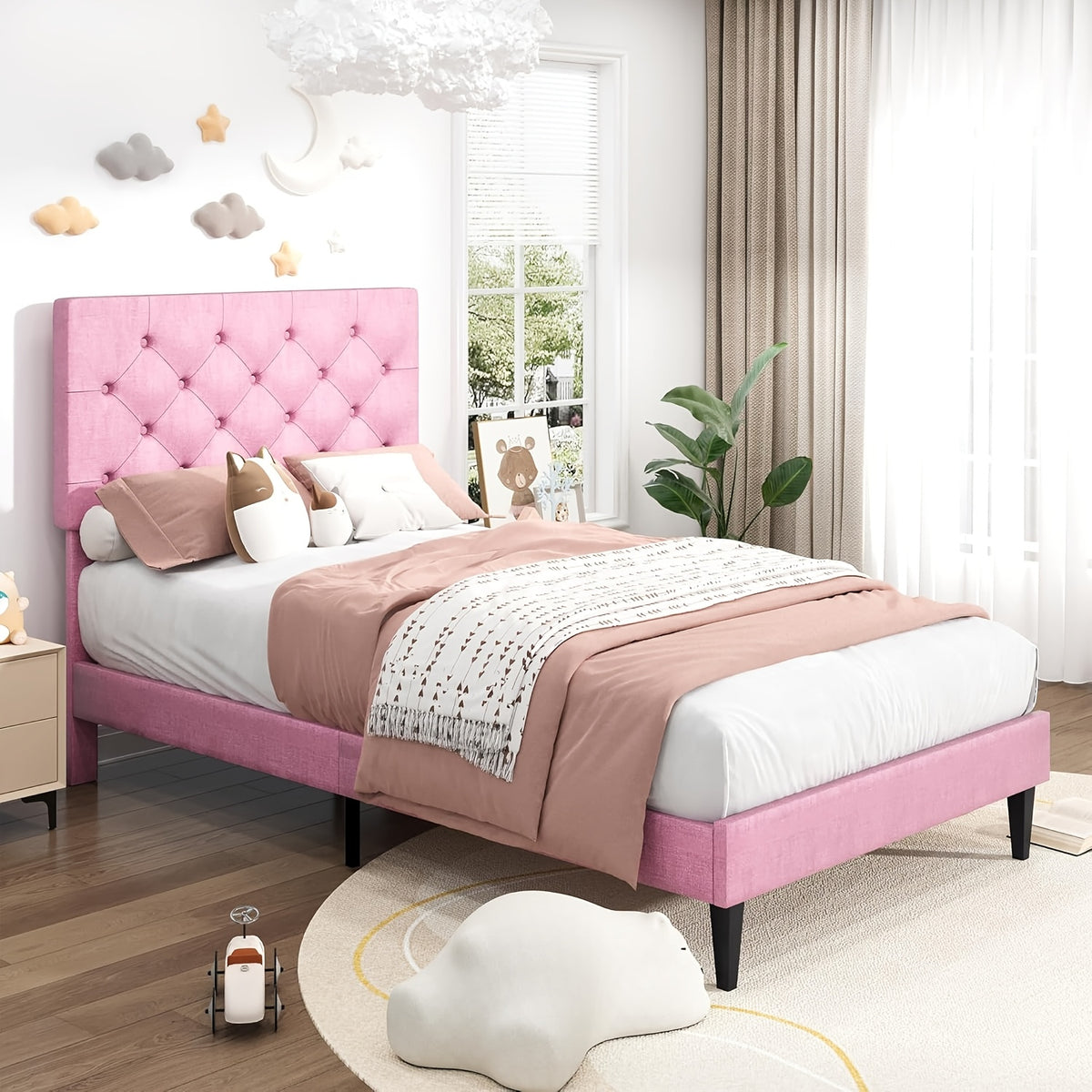 halloween twin full queen king bed frames upholstered - Temu