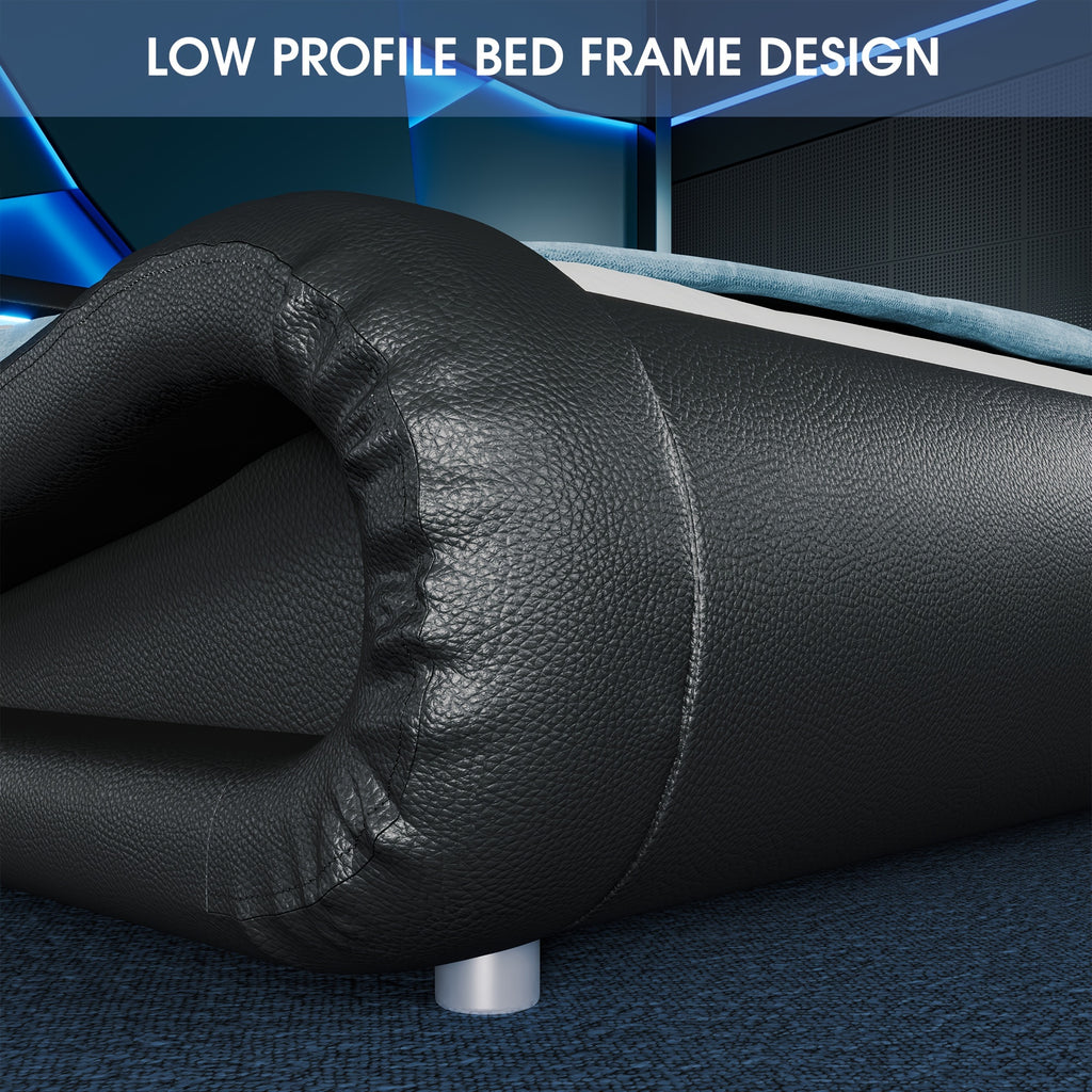 bed frame rgbw led lights headboard low - Temu