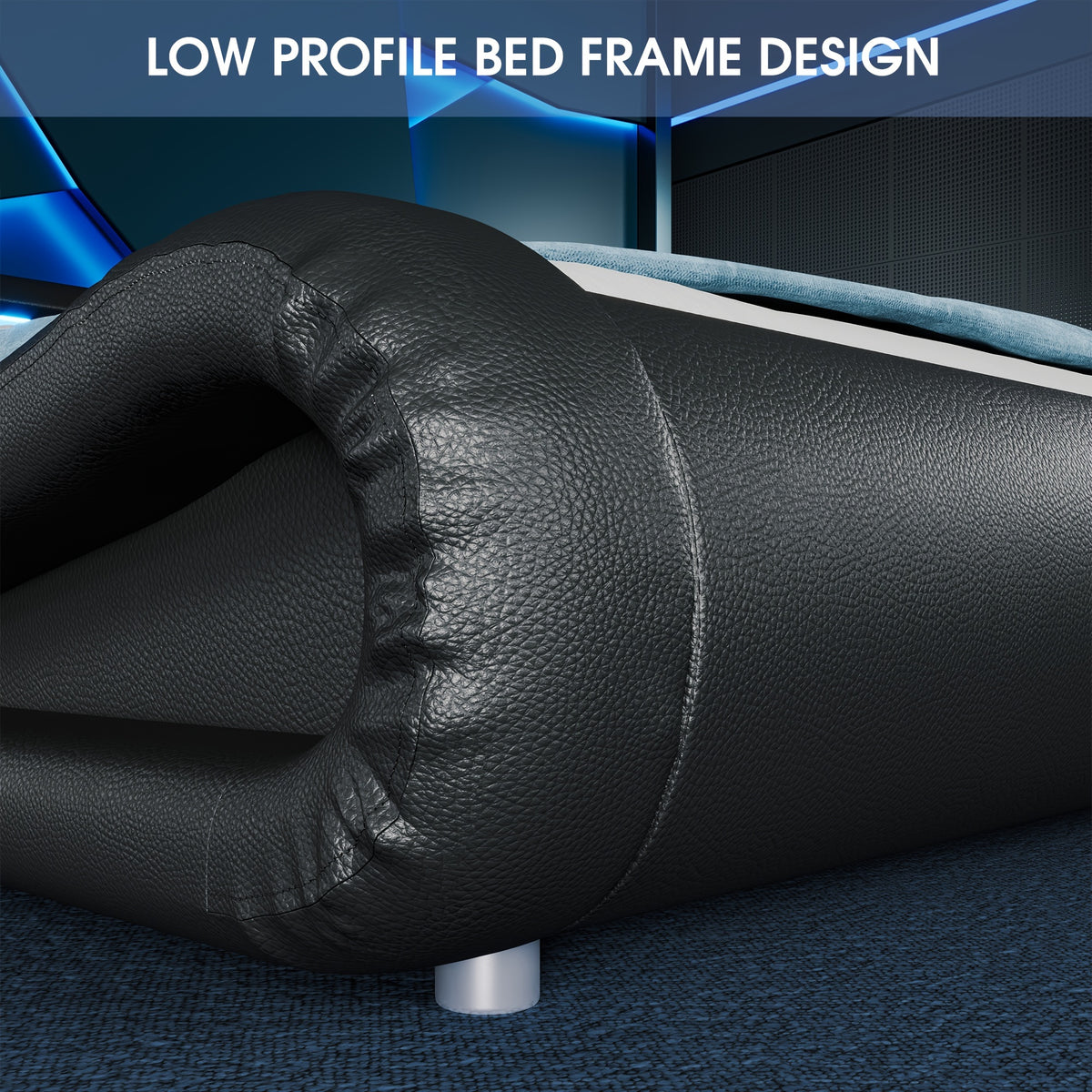 bed frame rgbw led lights headboard low - Temu