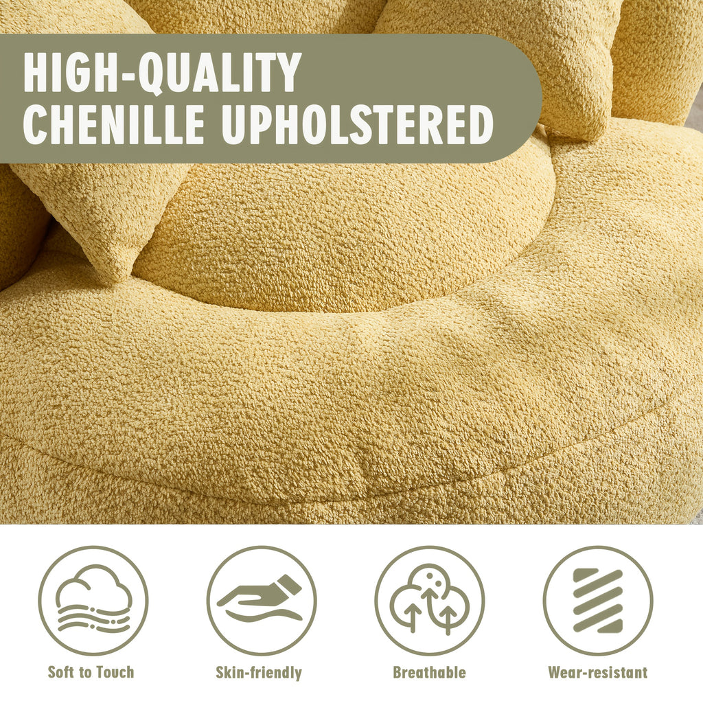 lazy sofa chenille durable   lounger high back bean - Temu