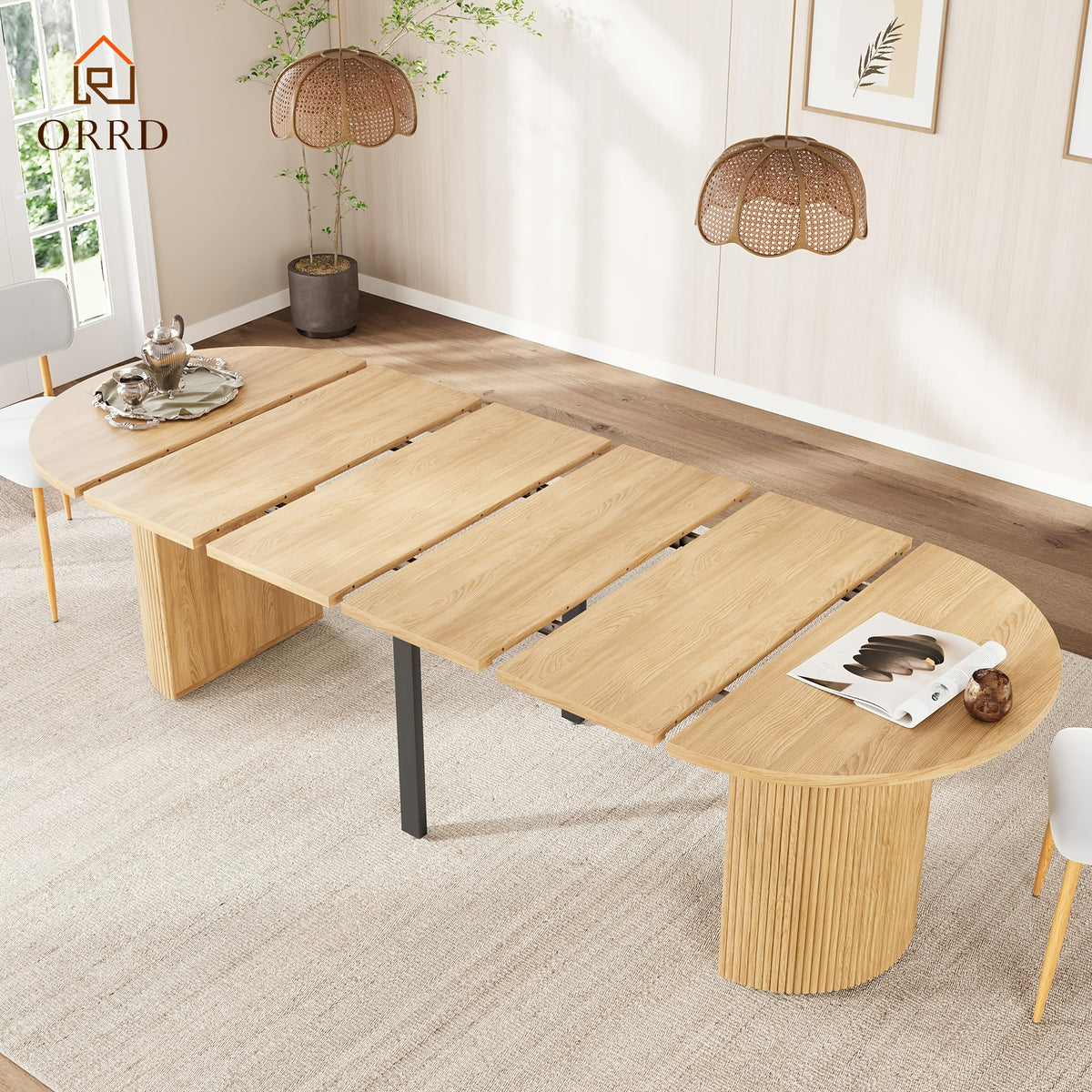 42 105 extendable dining table 4 12 expandable oval - Temu