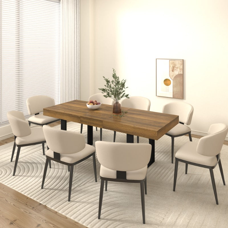 rectangle extendable dining table designed 6 10 people - Temu