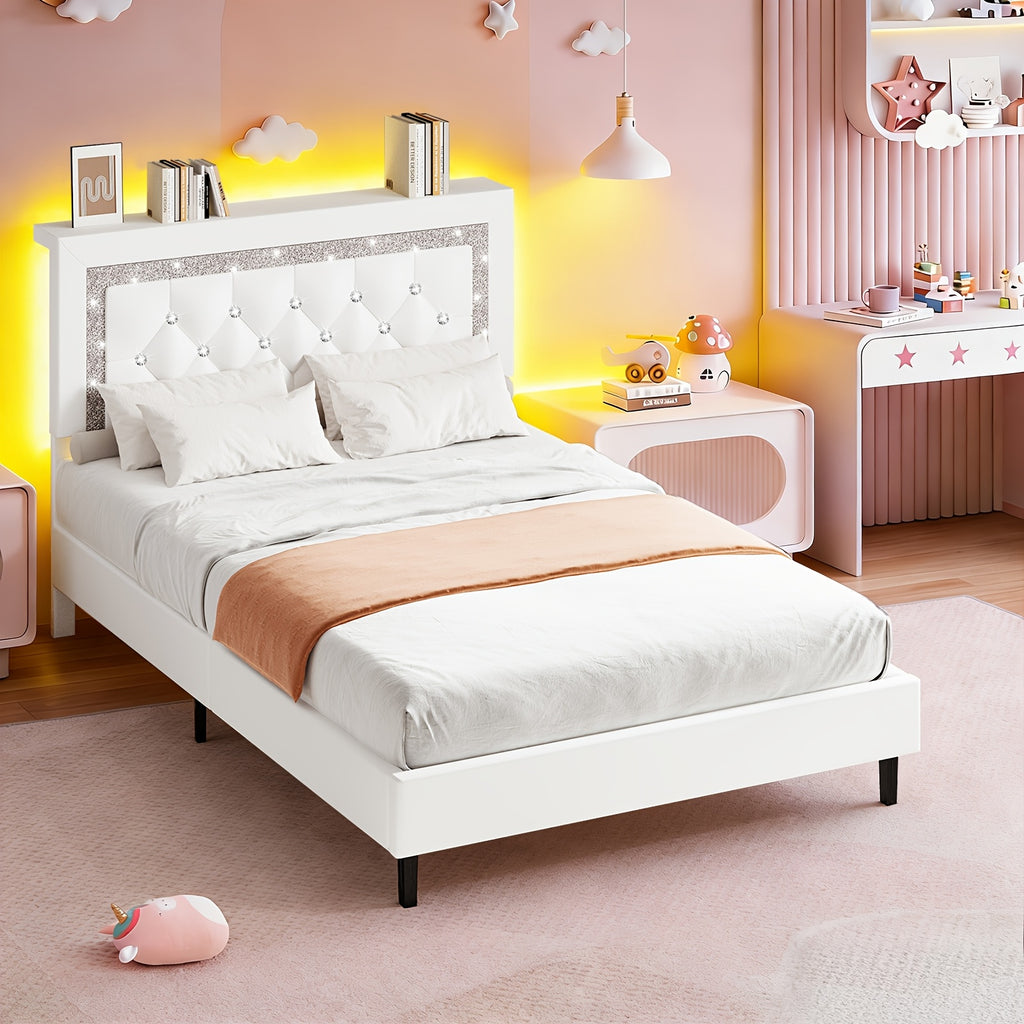 twin full queen king size bed frame storage headboard - Temu