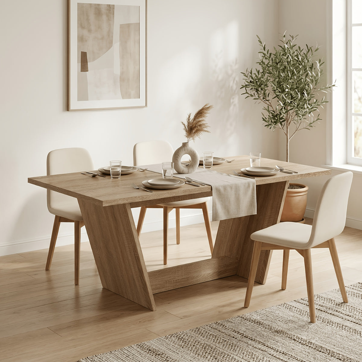 modern 6 8 person table 81 5 wide large rectangular dining - Temu