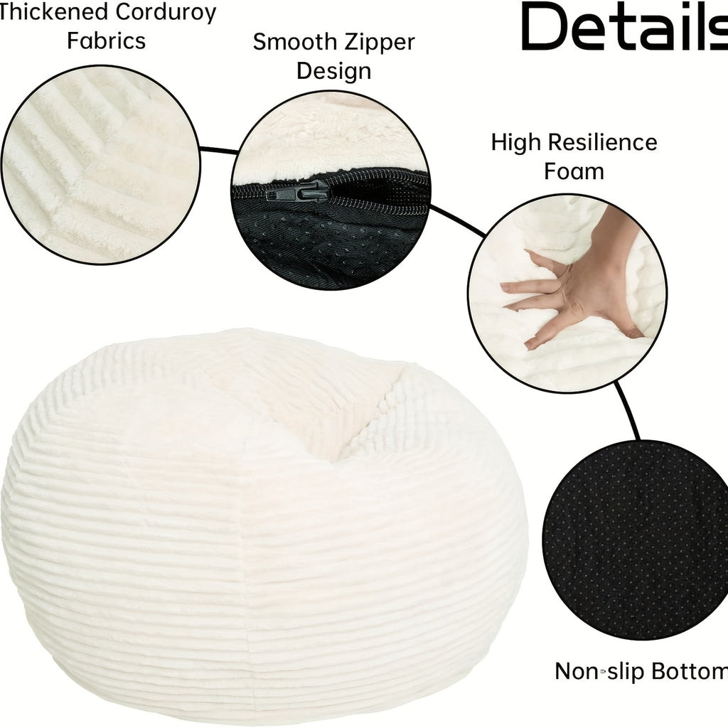 memory foam bean bag chair ultra soft microfiber washable - Temu