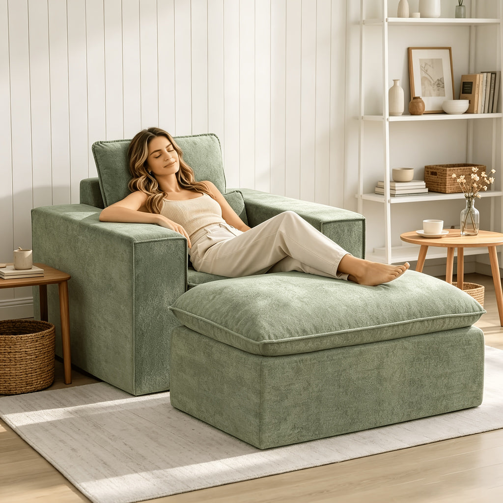 43 7 wide indoor boneless cloud chaise lounge chair   - Temu
