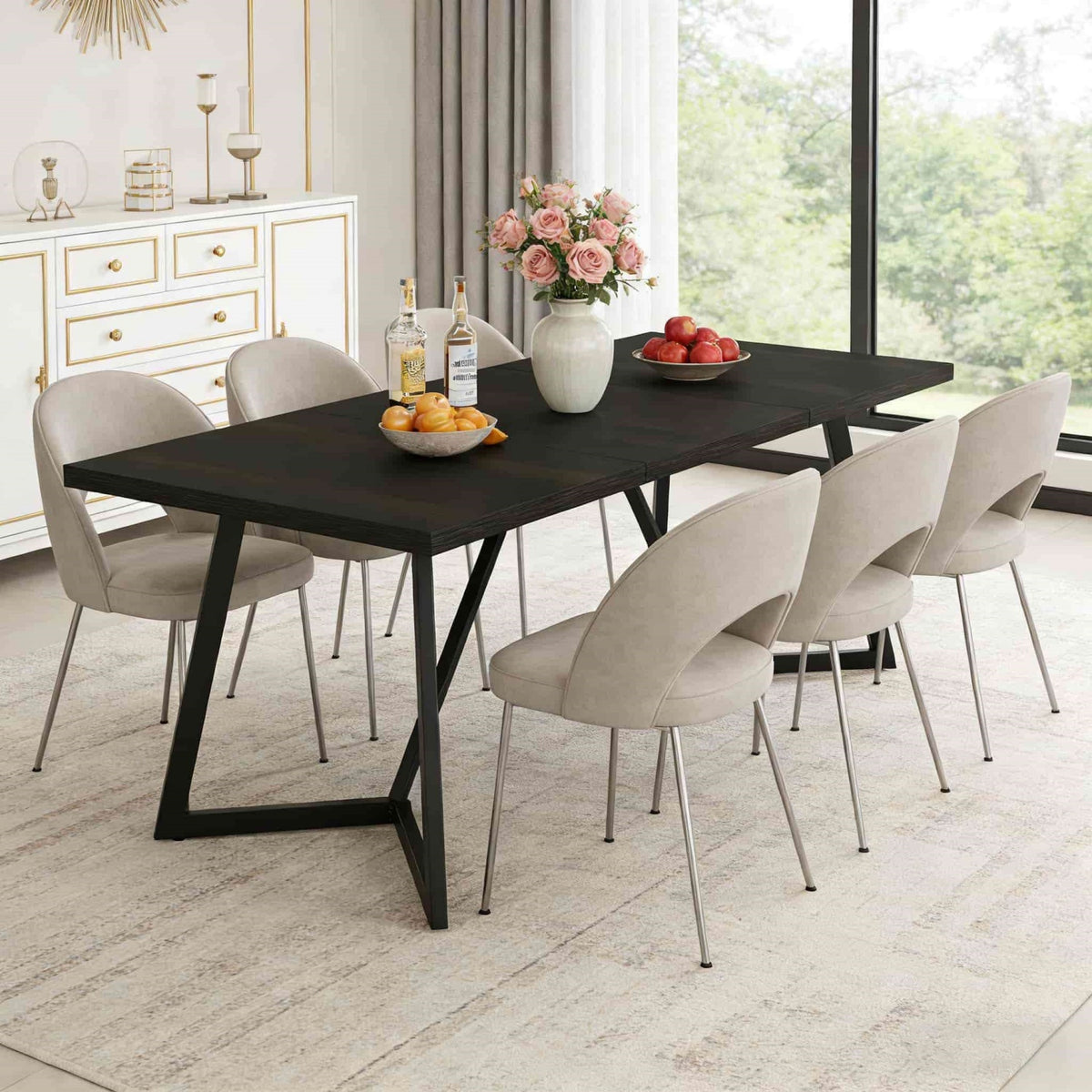 70 87 inches rectangular large dining table 4 6 people - Temu
