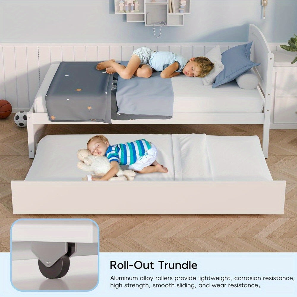 twin sized daybed a pull trundle made solid wood featuring - Temu