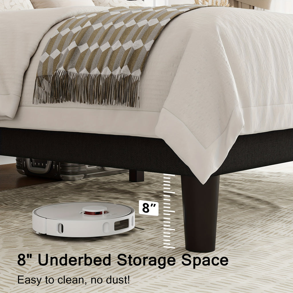 bed frame button tufted headboard platform bed 8 bed storage - Temu