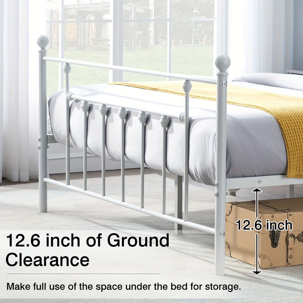 metal platform bed frame queen bed frame   spring - Temu