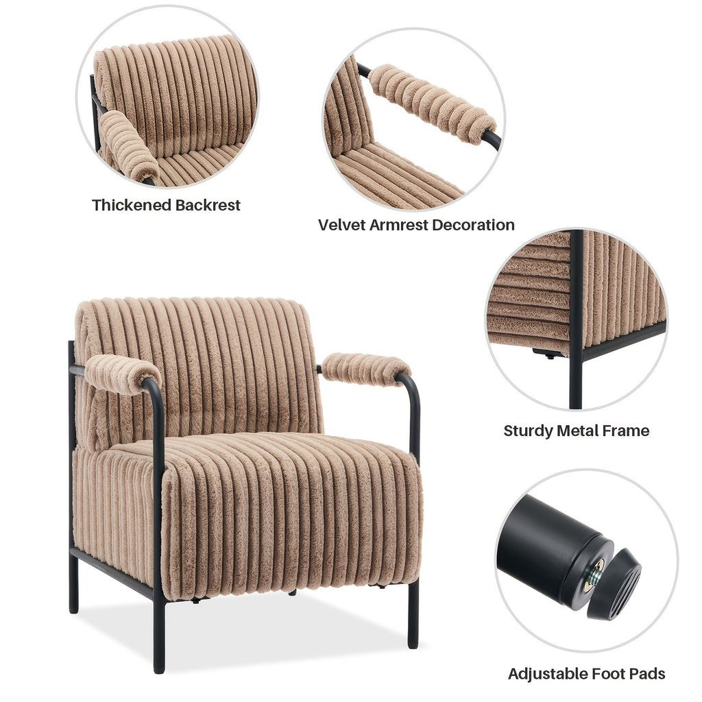 1 single modern metal frame upholstered armchair thickened - Temu