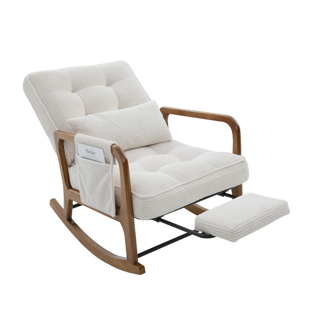 modern corduroy leisure rocking recliner side pocket - Temu