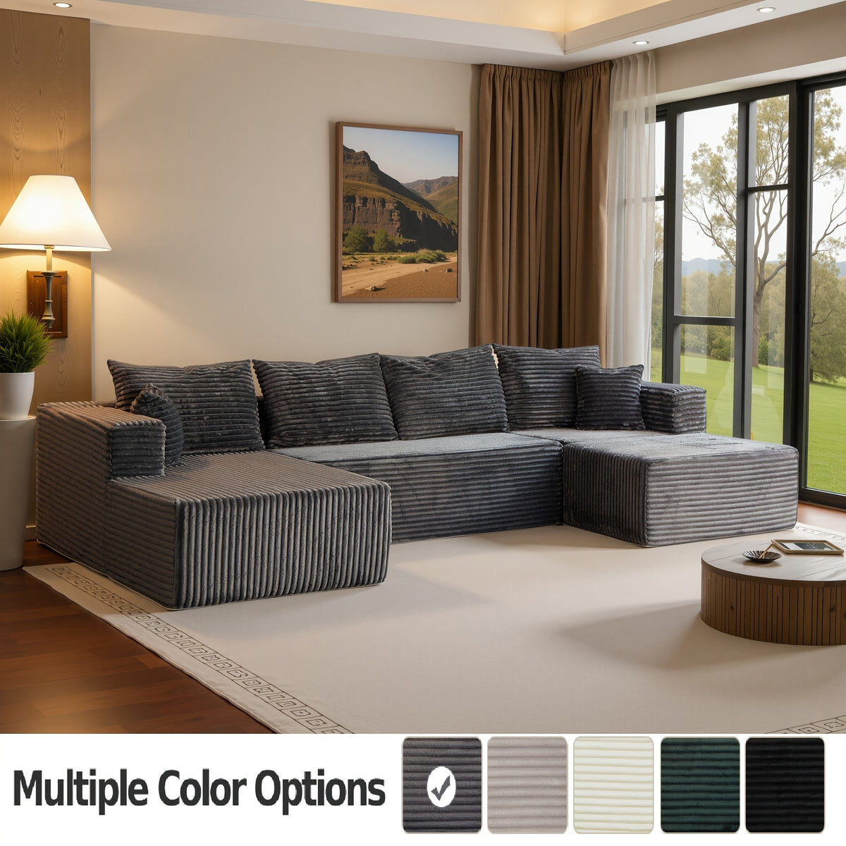 boneless couch sectional sofa living room modern corduroy - Temu
