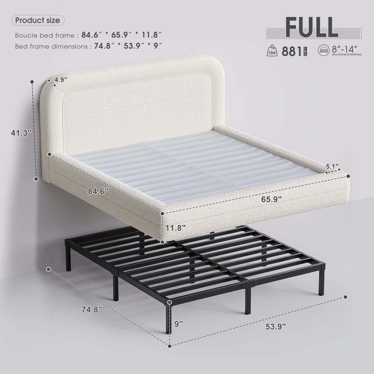 comfortable   platform bed featuring a headboard - Temu