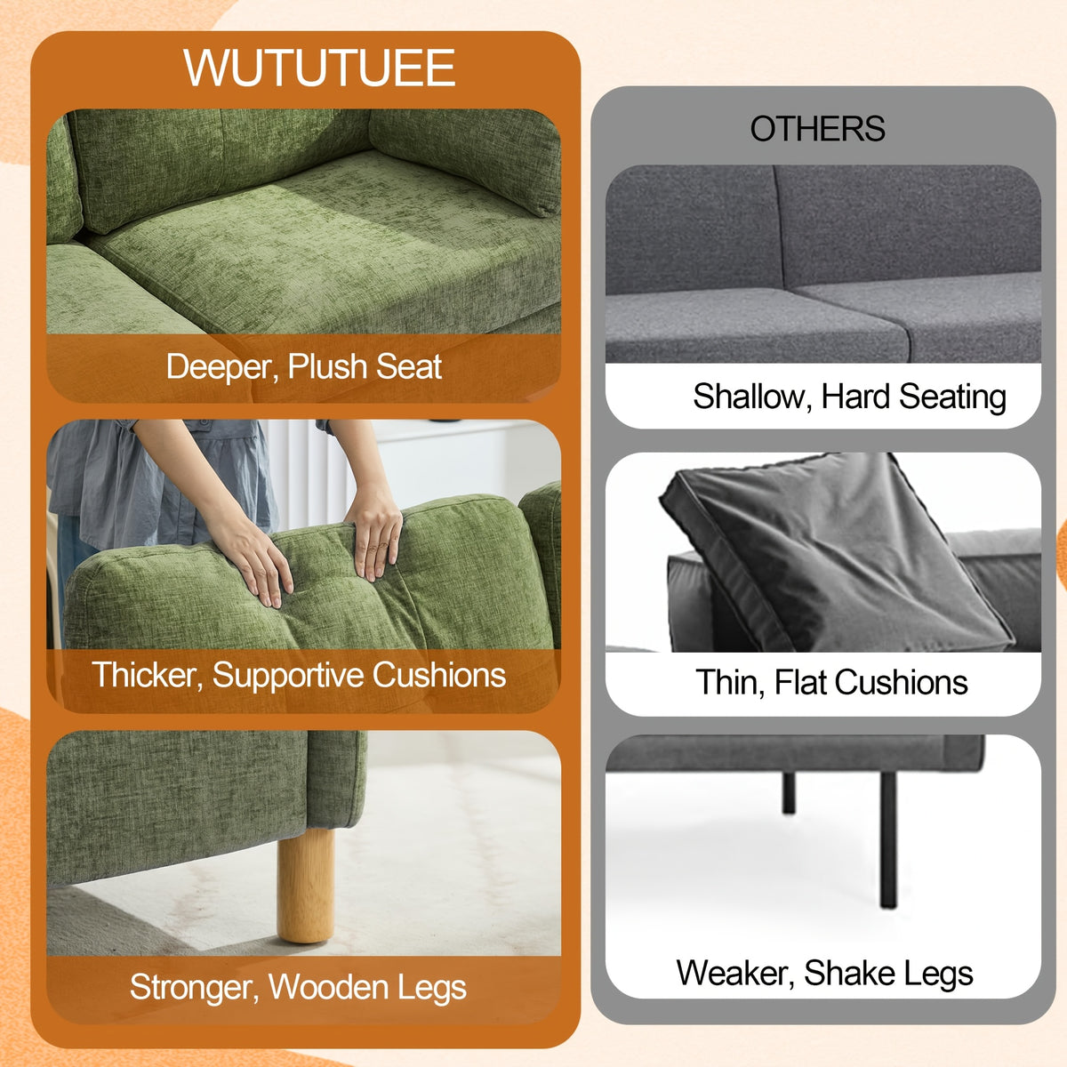 chenille loveseat sofa 65 2 seater upholstered couch padded - Temu