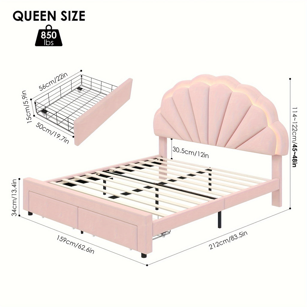 fultru led bed frame featuring a   storage drawer - Temu