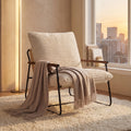 29 5in iron armchair padded cushion heavy duty metal accent - Temu
