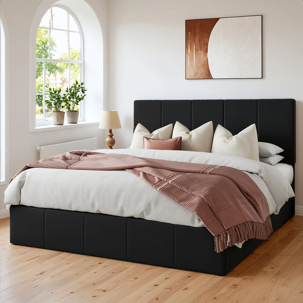 lift storage bed modern velvet upholstered headboard - Temu