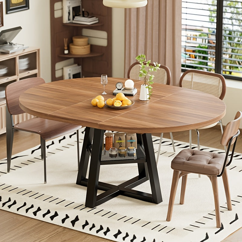 extendable dining table 4 8 modern round table removable - Temu