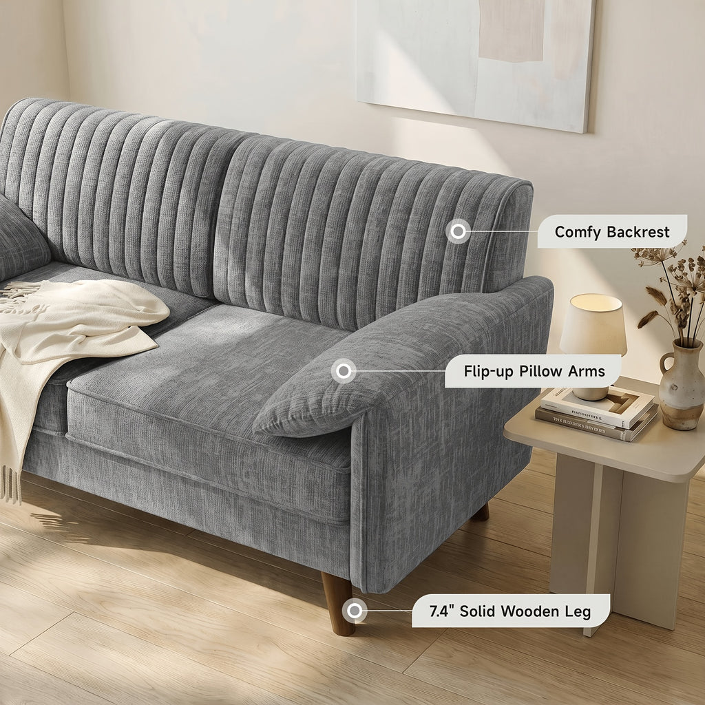 65 inch modern loveseat sofa padded   deep seat couch - Temu