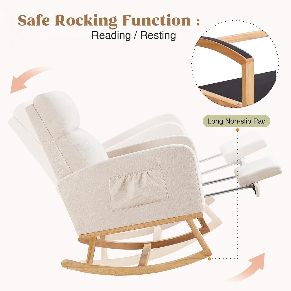 solid wood swivel rocker recliner slow rock mechanism - Temu