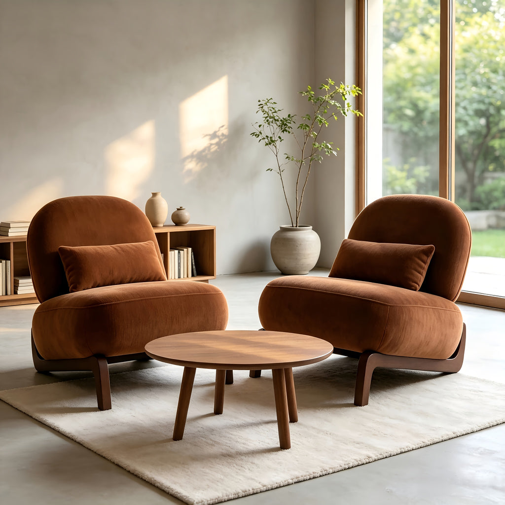 single person lazy sofa without armrests solid wood curved - Temu