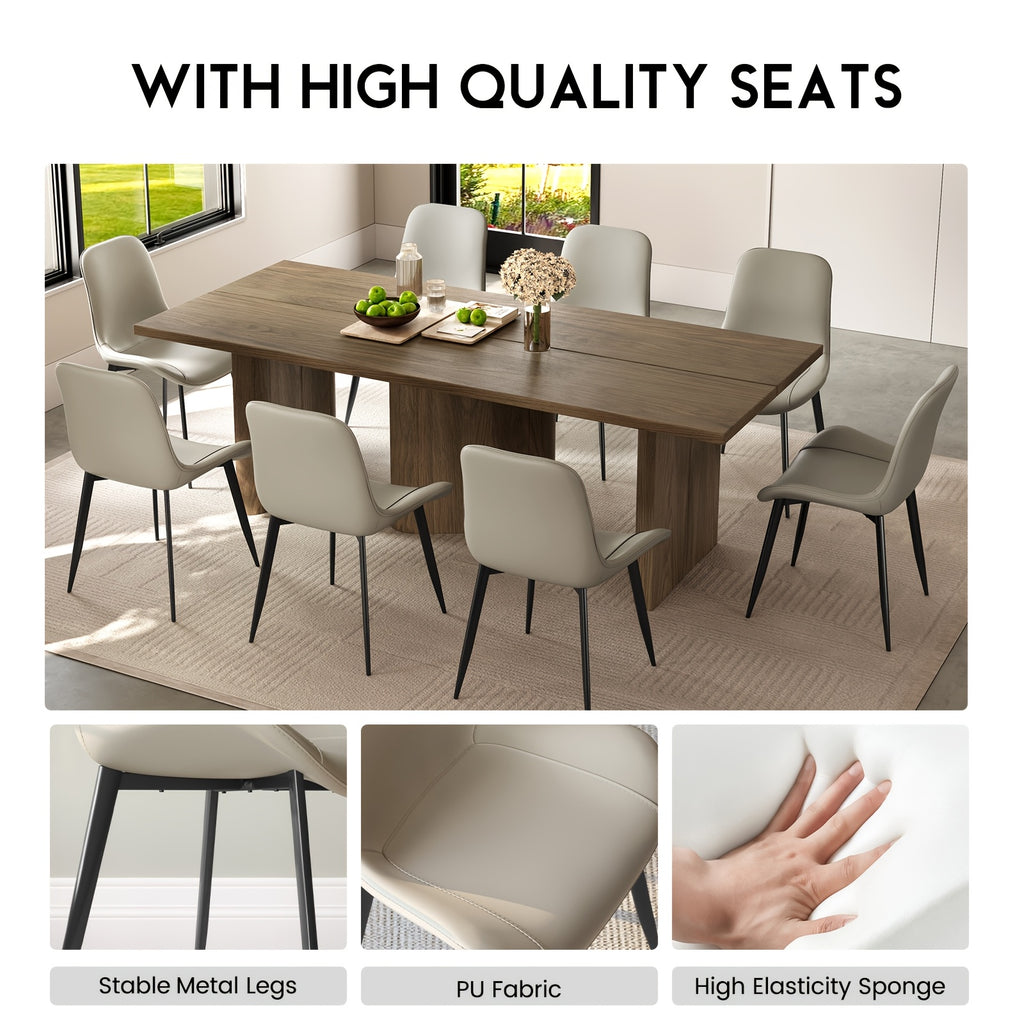 modern oak grain dining table set large tabletop stable 3d - Temu