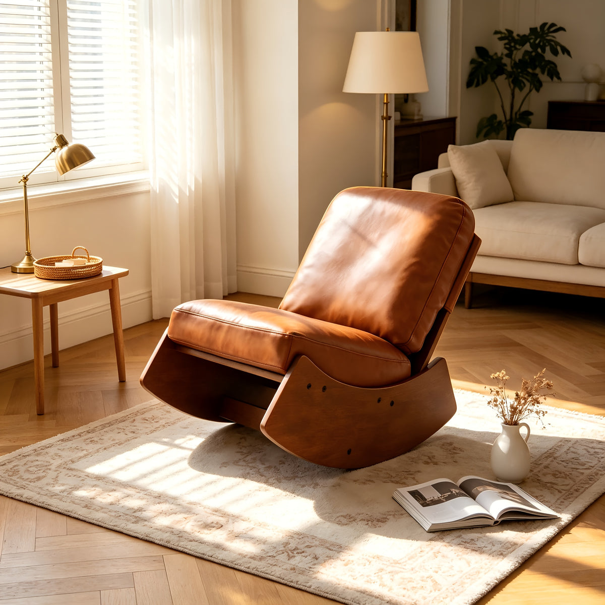 solid wood rocking lazy sofa antique style suitable - Temu